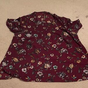 DR2 Maroon Floral Women's Blouse